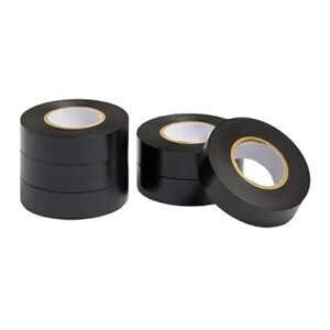 Amazon Basics Electrical Adhesive Tape, for Home DIY, Repairs, Electrical, Automotive and Equipment, 6-Pack, 3/4-inch by 60-feet, Black