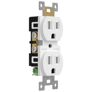 ENERLITES Duplex Receptacle Outlet, Tamper-Resistant Electrical Wall Outlets, Residential Grade, 3-Wire, Self-Grounding, 2-Pole,15A 125V, UL Listed, 61581-TR-W, White, 10 Pack