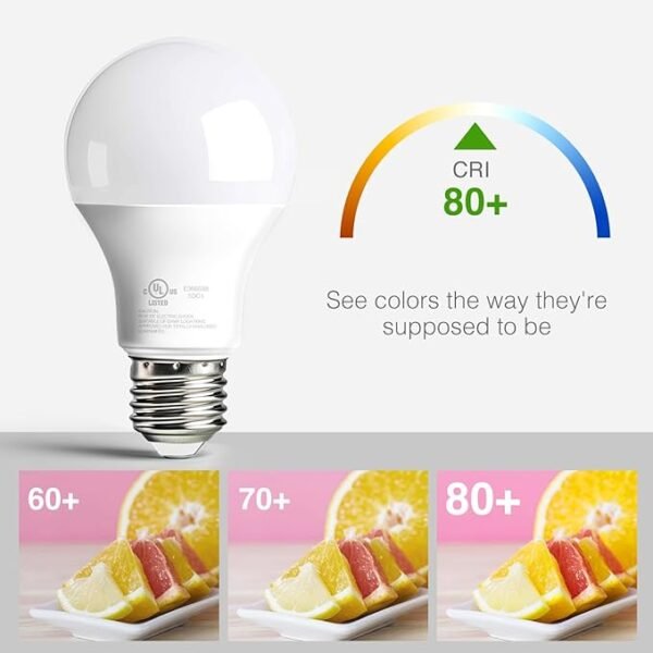 dalattin 24 Pack LED Bulbs Daylight White 5000K, 60 Watt Equivalent A19 Standard Bulbs, E26 Base, 800 LM, Efficient 9W Energy Saving, Non-Dimmable, 80+ CRI, 120V, UL Listed, for Living Room, Office - Image 3