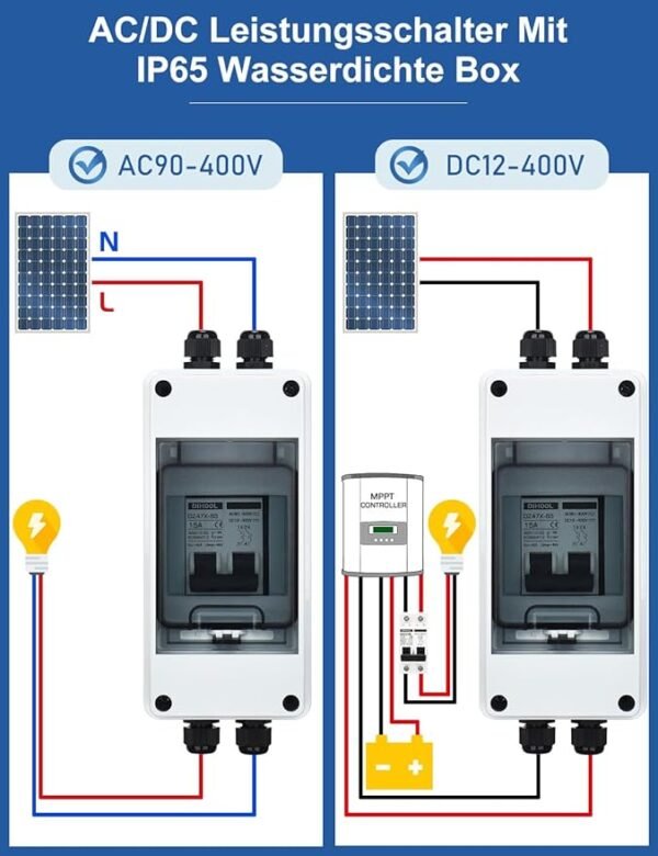 DIHOOL 15 Amp Circuit Breaker Box Cover, DC Disconnect Solar Panel Switch - Image 6