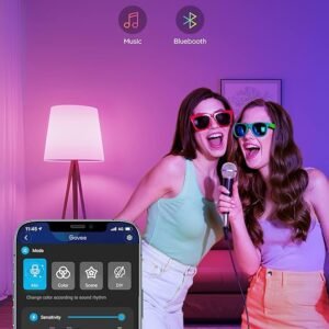 Govee Smart Light Bulbs, Color Changing Light Bulb, Work with Alexa and Google Assistant, 16 Million Colors RGBWW, WiFi & Bluetooth LED Light Bulbs, Music Sync, A19, 800 Lumens, 4 Pack