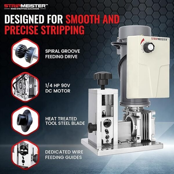 StripMeister E250 Wire Stripper Machine - Wire Stripping Machine For Electrical & Copper Wires, Electric Wire Stripping Machine Variable Speeds, Scrap Metal Stripping Made Easy - Image 3
