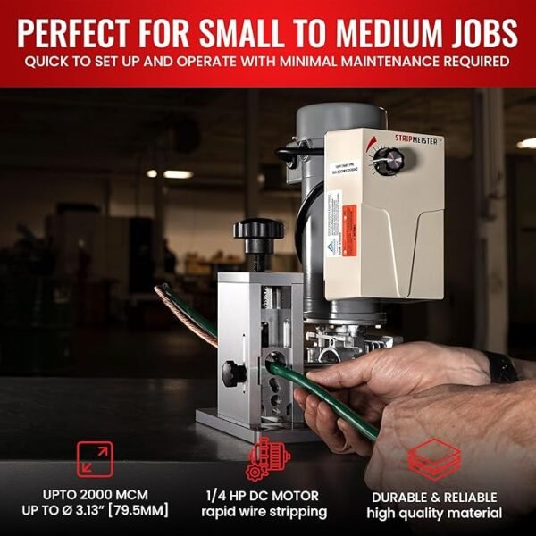 StripMeister E250 Wire Stripper Machine - Wire Stripping Machine For Electrical & Copper Wires, Electric Wire Stripping Machine Variable Speeds, Scrap Metal Stripping Made Easy - Image 4