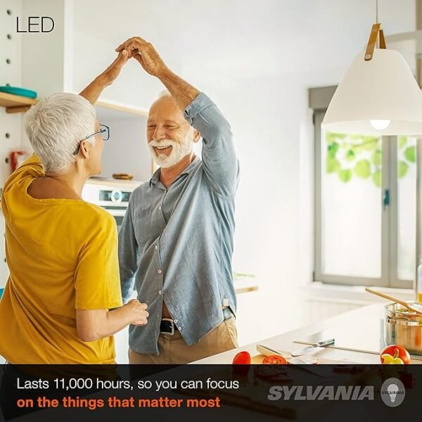 SYLVANIA LED A19 Light Bulb, 60W Equivalent Efficient 8.5W Medium Base, 2700K Soft White, 4 pack - Image 4
