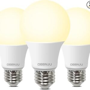 A19 LED Light Bulbs, 60 Watt Equivalent LED Bulbs, Soft White 2700K, 800 Lumens, E26 Standard Base, Non-Dimmable, 8W Warm White LED Bulbs for Bedroom Living Room, 3 Pack