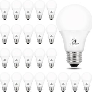 Energetic 24 Pack LED Light Bulbs 60 Watt Equivalent, A19 Warm White 3000K, E26 Base, Non-Dimmable, 8W 760lm, ETL Listed