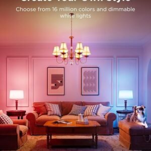 Govee E12 Led Bulb, Smart Light Bulbs Work with Matter, Alexa, Google Assistant, WiFi Candelabra Bulbs 40 Watt Equivalent, RGBWW Color Changing Light Bulb, 2.4Ghz Only, 450 LM, 4 Pack