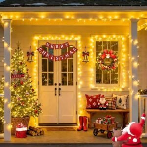 JMEXSUSS 200 LED Christmas Lights Indoor Outdoor, Connectable Warm White Christmas Tree Lights Clear Wire, 66 Ft Twinkle Fairy String Light Plug in for Bedroom Wedding Xmas Tree Decorations