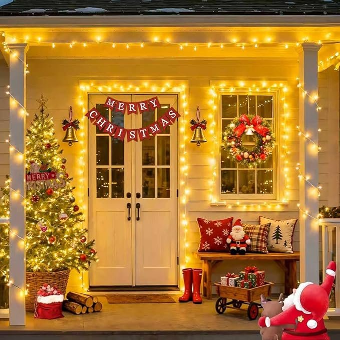 JMEXSUSS 200 LED Christmas Lights Indoor Outdoor, Connectable Warm White Christmas Tree Lights Clear Wire, 66 Ft Twinkle Fairy String Light Plug in for Bedroom Wedding Xmas Tree Decorations - Image 2