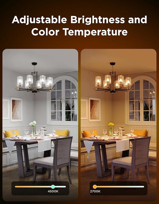 Govee E12 Led Bulb, Smart Light Bulbs Work with Matter, Alexa, Google Assistant, WiFi Candelabra Bulbs 40 Watt Equivalent, RGBWW Color Changing Light Bulb, 2.4Ghz Only, 450 LM, 4 Pack - Image 3