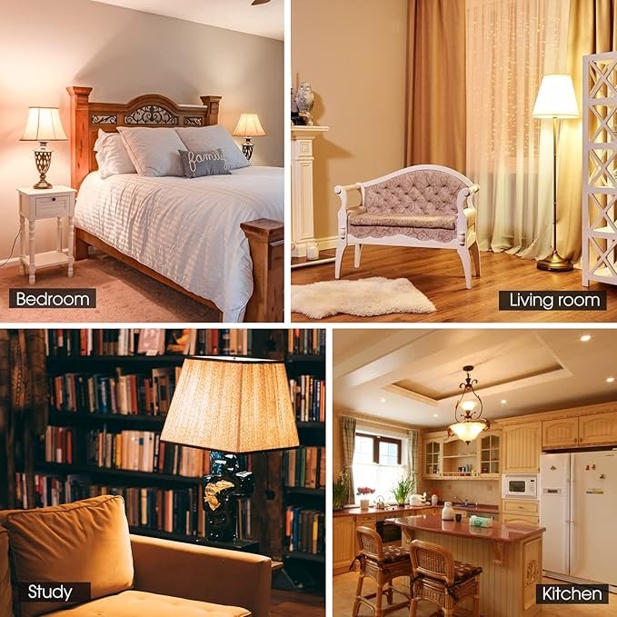 Energetic 24 Pack LED Light Bulbs 60 Watt Equivalent, A19 Warm White 3000K, E26 Base, Non-Dimmable, 8W 760lm, ETL Listed - Image 5