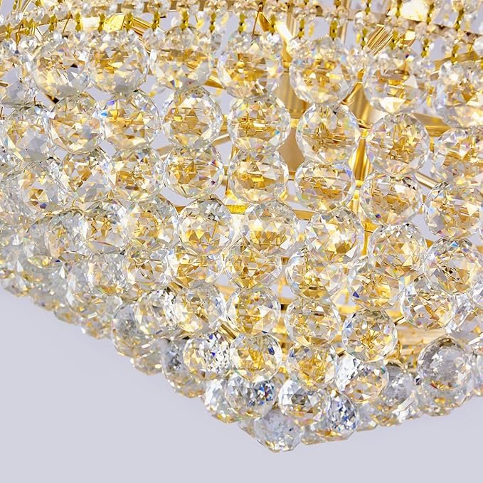 19-Lights High Ceiling Chandelier Modern Gold Crystal Chandeliers Large Foyer Chandelier Fixtures for Staircase Living Room Hallway Entryway (H47 x W31.5) - Image 4