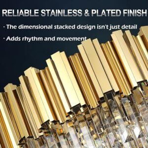 Crystal Chandeliers Modern Chandelier High Ceiling Foyer Entryway 21 Lights Gold Luxury Pendant Hanging Light Fixture for Living Room Entry Way Extra Large Tiered 36\'\' D x 54\'\' H Crystal Chandeliers Modern Chandelier High Ceiling Foyer Entryway 21 Lights Gold Luxury Pendant Hanging Light Fixture for Living Room Entry Way Extra Large Tiered 36\'\' D x 54\'\' H