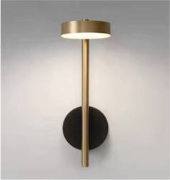 Dimmable LED 12w 360 Degree Rotating Golden Wall Scone Light Indoor Bedside Reading Wall Lamps for Hotel