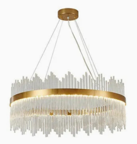 Home Decorative Fashion Round Hanging Lights Crystal Chandelier LED Pendant Light for Living Room
